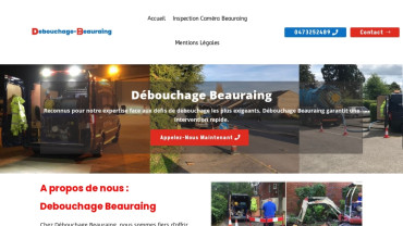 Page d'accueil du site : Débouchage Beauraing