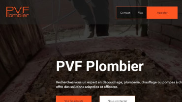 Page d'accueil du site : PVF Plombier