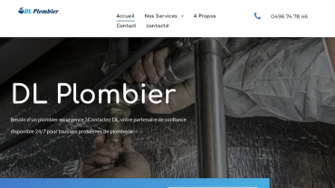 Page d'accueil du site : DL Plombier